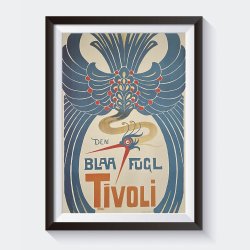 Tivoli Plakat - Bl Fugl af Harald Jordan
