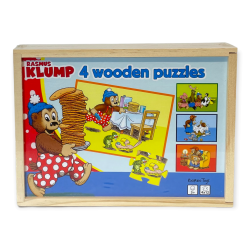 Trkasse med 4 Rasmus Klump puslespil