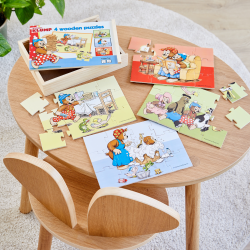 Trkasse med 4 Rasmus Klump puslespil